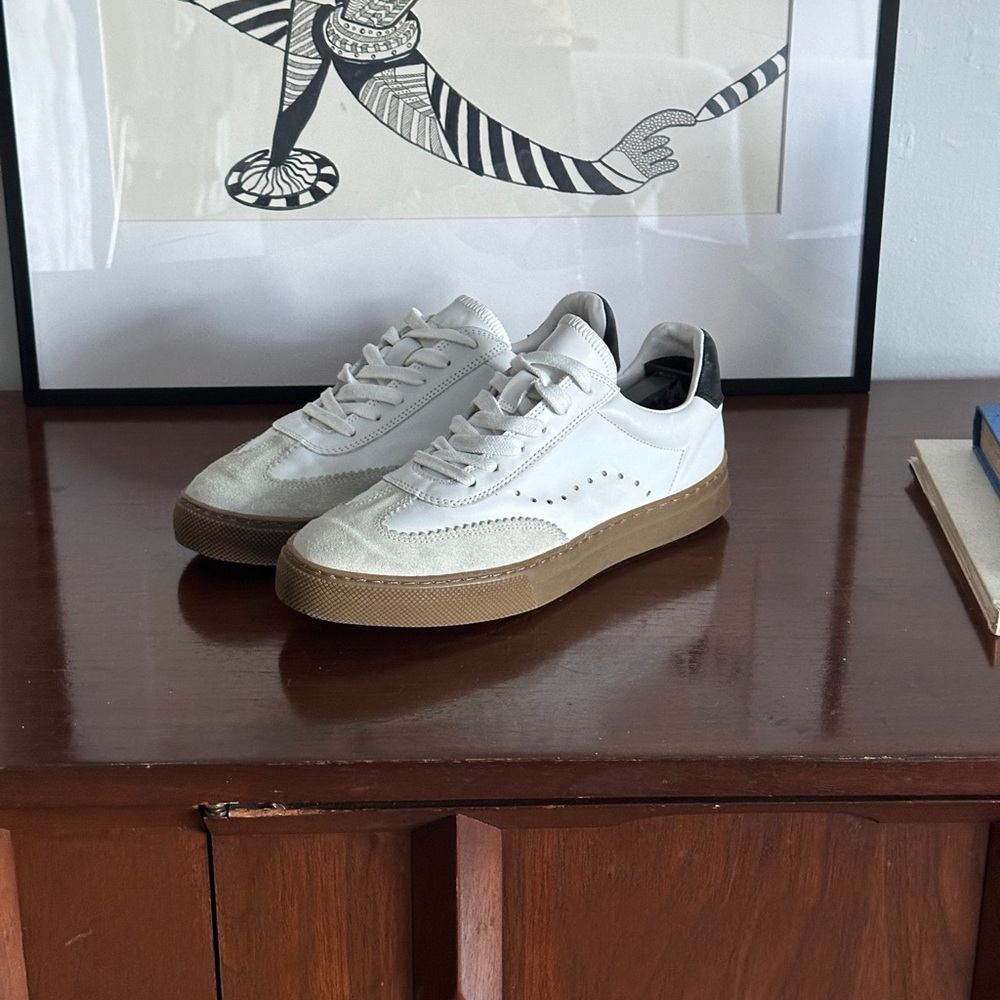 Massimo Dutti White Leather Sneakers